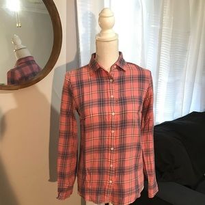 J. Crew The Boy Shirt Pink Plaid